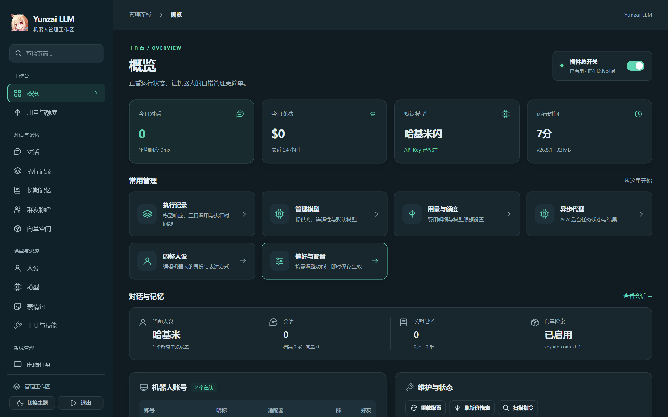 Web 管理面板概览